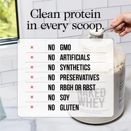 NAKED Whey Isolate Protein - Only 2 Ingredients, 30g Grass-Fed Protein, Zero Carb, Unflavored, Undenatured, Non-GMO, No Soy, Gluten-Free, No Preservatives - 28 Servings