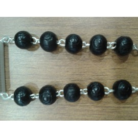 Loving Jesus CAR ROSARY BLACK WOOD WITH ST CHRISTOPHER JUNCTION