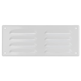 LIRAST 8x3" Vent Cover with Mesh - White AC Ventilation Register for Outdoor and Indoor - Flat Style Metal HVAC Return Air Grille for Wall and Ceiling - External Size: 10.24" x 4.13"
