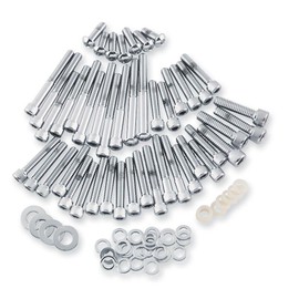 Gardner Westcott Polished Cam, Transmission &, Primary Cover Fastener Kit for FL Touring Models P-10-14-01