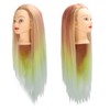 Hairdressing Mannequin Head Synthetic Braiding Hair Hairdresser Head Gradient Orange