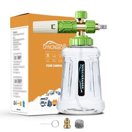 Dancingboar Snow Foam Lance Cannon Bottle Compatible with 1/4 Quick Connect Pressure Washer, Foaming Cannon Adjustable Soap Sprayer Nozzle Foam Bottle 1L, Foamer Gun for Pressure Washer