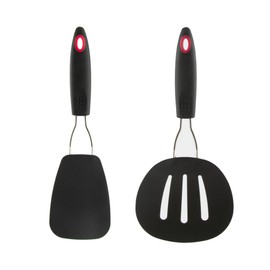 Nylon Flexible Turner and Nylon Round Slotted Turner Set in Black