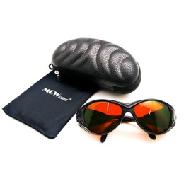 MCWlaser Laser Safety Goggles OD5+ 190-540nm & 800-1700nm Yag, Blue, Green Laser and UV Light Protection Laser Glasses for 445nm, 450nm,532nm, 808nm, 980nm, 1064nm, 1080nm Absorption Type EP-1 Style 2