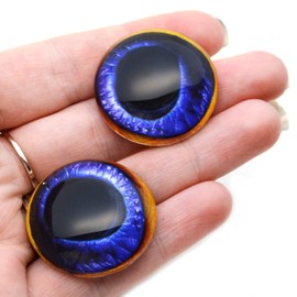 Blue Toucan Bird Glass Eyes for Art Dolls, Sculptures, Props, Masks, Fursuits, Jewelry Making, Taxidermy, and More (6mm)