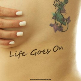 10 x Life Goes On - Lettering in Black - Temporary Skin Tattoo (10)
