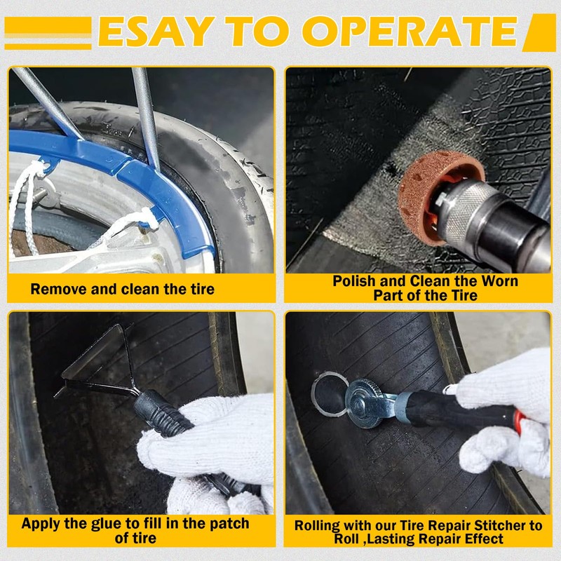 Kefly Air Tire Repair Kits, Wheel Polish Patch Tools, Includes