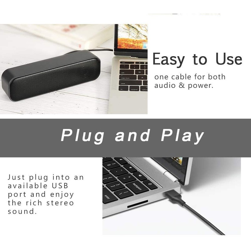 HONKYOB USB Computer Speaker,Laptop Speaker USB Powered Speaker Wired Mini
