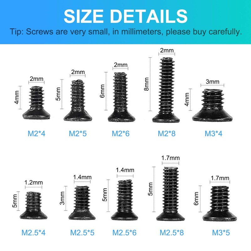 TAORAYO Laptop Screws, Machine Screws, Computer Screws, Screw Set, Screw