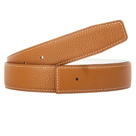 Vatee's Reversible Genuine Leather Belts For Men/Women Replacement Belt Strap Without Buckle 1.5"(38mm) Wide 37"(95cm) Long Earth Yellow & White