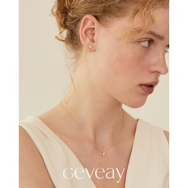 Geveay 5pairs Sterling Silver Stud Earrings Hypoallergenic Cubic Zirconia Silver Earrings for Women Trendy Cartilage Silver Stud Earring Set 3/4/5/6/7MM