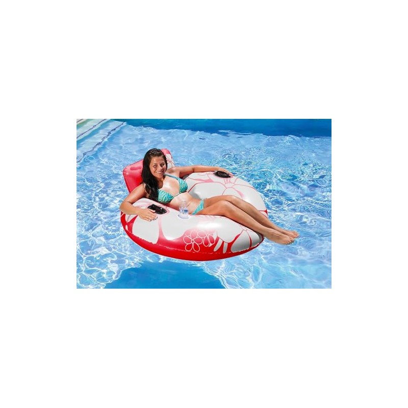 Poolmaster Day Dreamer Swimming Pool Inner Tube Lounge, Red ,50"