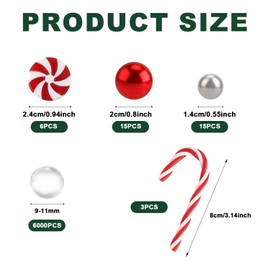 PEUTIER 54pcs Christmas Vase Filler, Christmas Vase Filler Beads Floating Vase Filler Christmas Candy Cane Christmas Vase Filler Pearl with 6000pcs Water Gel Beads for Home Dinning Table Decorations