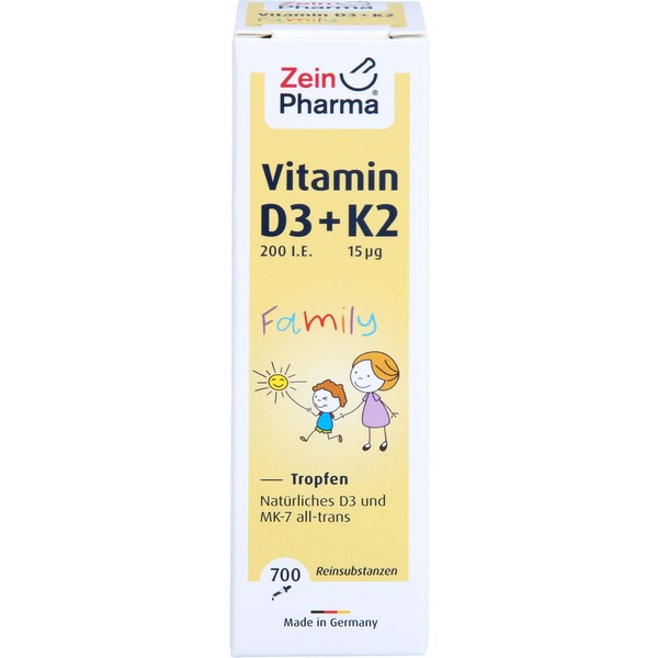 Vitamin D3+K2 MK-7 Family Oral Drops 20 ml