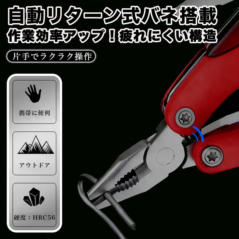 NKAKTSU Mini Multi-Tool, 12-Function Pliers, Foldable, Survival Tool with Nylon