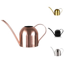 YISSSN Small Watering Can for Indoor Plants, 15oz/450ml Stainless Steel Long Spout Watering Can for Succulents, Herbs (Rose Gold)