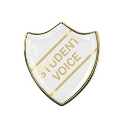 Capricornone Student Voice Gel Domed White School Shield Badge