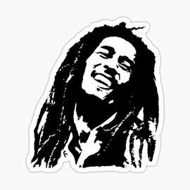 decals Bob The King of Reggae GIFTS and PORTRAITS Sticker - Black, Vinyl, Modern, Outdoor, Wall, Laptop, Car, Truck Sticker for Windows, Cars, Trucks