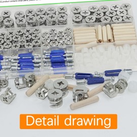 150PCS Cam Locks for Furniture 3-in-1 Eccentric Hardware Wheels Furniture Fasteners Cam Lock Nuts and Cam Screws Furniture Cam Lock Fasteners for Drawer Dresser Cabinet