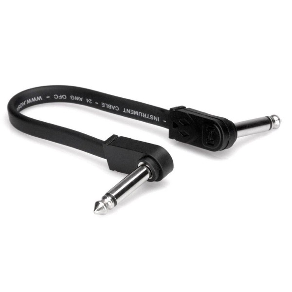 Hosa CFP-112 Flat Guitar Patch Cable, Molded Low-Profile Right-Angle/Sa