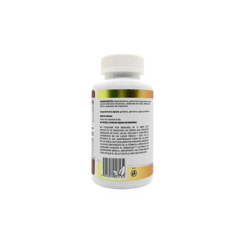 Hongo Melena De León 60 Cápsulas Lions Mane Mushroom Supplement,