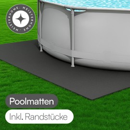 Hikemeister Pool Underlay Mat, Pool Mat, Pack of 24, 40 x 40 cm, 3.84 m², Floor Protection Mat for the Pool/Paddling Pool, Floor Mat, Pool Underlay, Floor Protection, Black