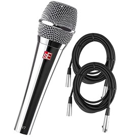 Briskdrop sE Electronics V7 Studio Grade Handheld Microphone Supercardioid Chrome with 2 XLR Cables