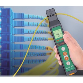 Optical Fiber Identifier Komshine KFI-45 Suit for 0.25/0.9/2.0/3.0mm Fibers, Testing Range: -40dBm-10dBm Built in Optical Power Meter OPM -70~+10dB Traffic Detector+Visual Fault Locator VFL+LED Light