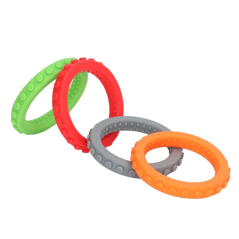 4pcs Baby Teethers Bracelet Silicone Refrigerable Heat Resistant Gum Relief