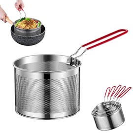 Fry Basket, Stainless Steel, French Fries Basket, Oil Strainer, French Fries, Tempura, Fry Basket, Removable Handle, For Household Frying, Cookware, Boiled Food, Chip Basket, Potatoes, Fried Chicken,