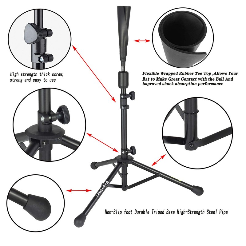 BaseGoal Batting Tee Baseball Tee, Softball Travel Portable Tee Tripod