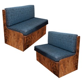 Rv Dinette Cushion Covers,Printing Stretchable Camper Cushion Cover,RV Cushion Slipcover,Rv Couch Cover Replacement for RV Camper Car Bench,2 Backrest Covers and 2 Bench Covers (Grid deep blue)