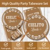 142 pcs Cielito Lindo Baby Shower Tableware, Mexican Theme White