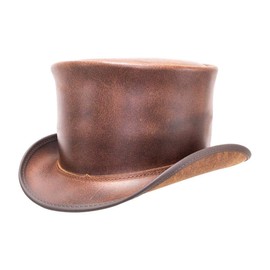 American Hat Makers El Dorado Leather Top Hat, Top Hats for Men & Women