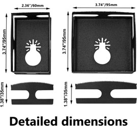 AOMUCH Stainless Steel Square Slot Cutter Oscillating Tool, Drywall Outlet Cutout Tool，One Step in Place Oscillating Square Blade for Wood, Plastic Metal (2 Pack)