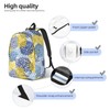Duduho Blue Yellow And Navy Chrysanthemum Flowers Backpack 15.7 Inch