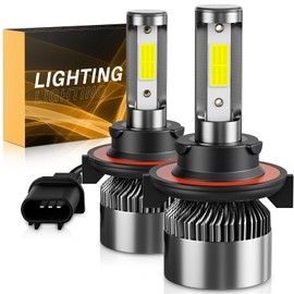 WISONDAP 𝖧𝟣𝟥/𝟫𝟢𝟢𝟪 Bulbs 6500K Cool White 60000LM 900% Brighter, Plug and Play IP68 Waterproof Off-Road Lights, Pack of 2
