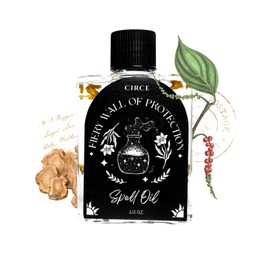 CIRCE Fiery Wall of Protection Spell Oil - for Security, Grounding & Boundaries- Add to Bath, Use in Rituals, Wear as Fragrance to Align w/Desires- Coconut Oil, Angelica Root & Black Pepper- 1/2oz