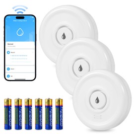 Water Leak Detector WiFi 3 pack Water Sensor Smart Water Detector 100dB Water Leak Sensor with App Notification, for Your Bathroom, Laundry Room, Kitchen(2.4GHz WiFi)