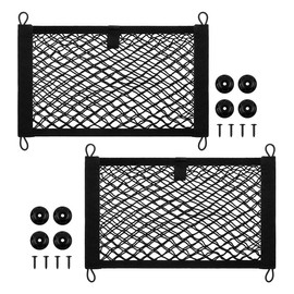 bairong 2Pcs 45X25CM Car Trunk Net Pocket Car Storage Bag Car Interior Net Pocket Suitable for Trucks, SUVs, Boats