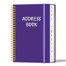Address Book with Alphabetical Tabs - Telephone & Address Book with Address Contacts, Special Date, Phone, Birthday & Internet Login Password for Home and Office, 4.3" x 6.2", Purple