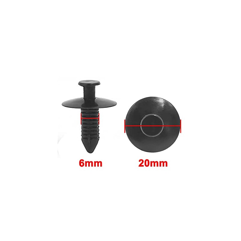 sourcingmap 10 Pcs 6mm Hole Push in Rivet Retainer Fastener
