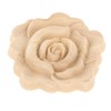 F Fityle 4Pcs Wood Carved Applique Onlay Rose Flower Carving