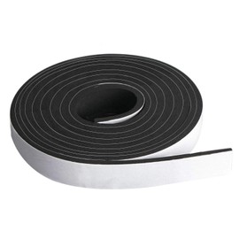 Neoprene Foam Strip Roll by Dualplex, 1" Wide x 10' Long x 1/8" Thick, Weather Seal High Density Stripping with Adhesive Backing – Weather Strip Roll Insulation Foam Strips