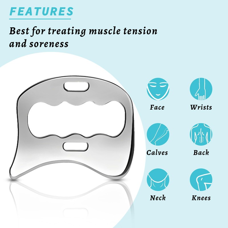 Stainless Steel Gua Sha Muscle Scraper Tool, Myofascial Scraping Tools