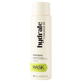 HASK, Hydrate + Coconut Oil, Shampoo, Hidratación Profunda, Repara Cabello Seco y Opaco, Suaviza y Aporta Brillo, 473 ML