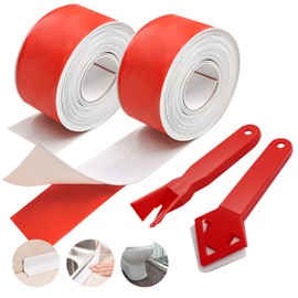 SNAILGARDEN 2 Rolls Bath Sealant Strip, Acrylic Adhesive Caulk Strip with 2Pcs Caulking Tools, White Seal Strip Waterproof Sealant Tape for Bathroom,Kitchen,Toilet,Wall Corner