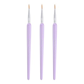 HARFINGTON 3pcs Detail Paint Brushes 10mm Pointed Tip Nylon Hair Miniature Painting Brush for Watercolor Oil Acrylic Painting(1#), Purple