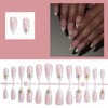Fake Nails, 24pcs Flash Drill Pearl False Nails with Glue,3D