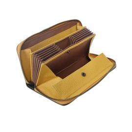 Alivern Men's Long Wallet, Large Capacity, Soft, Genuine Leather, YKK Zipper, Holds 16 Cards or More Vertical Cards, Inside Leather, Box-Shaped Coin Purse, Easy to Put Out Coins, Multi-functional